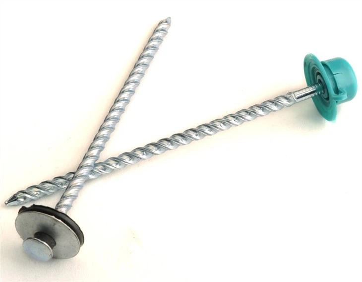 China Manufacturer Corrugated Nails HDG Hot Dip Galvanized Twisted Shank Diamond Point Umbrella Head Rubber Washer Roofing Nails